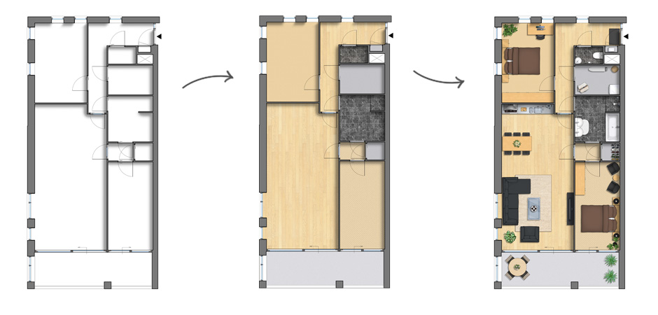 Top view furniture for floor  plans  and landscape designs 